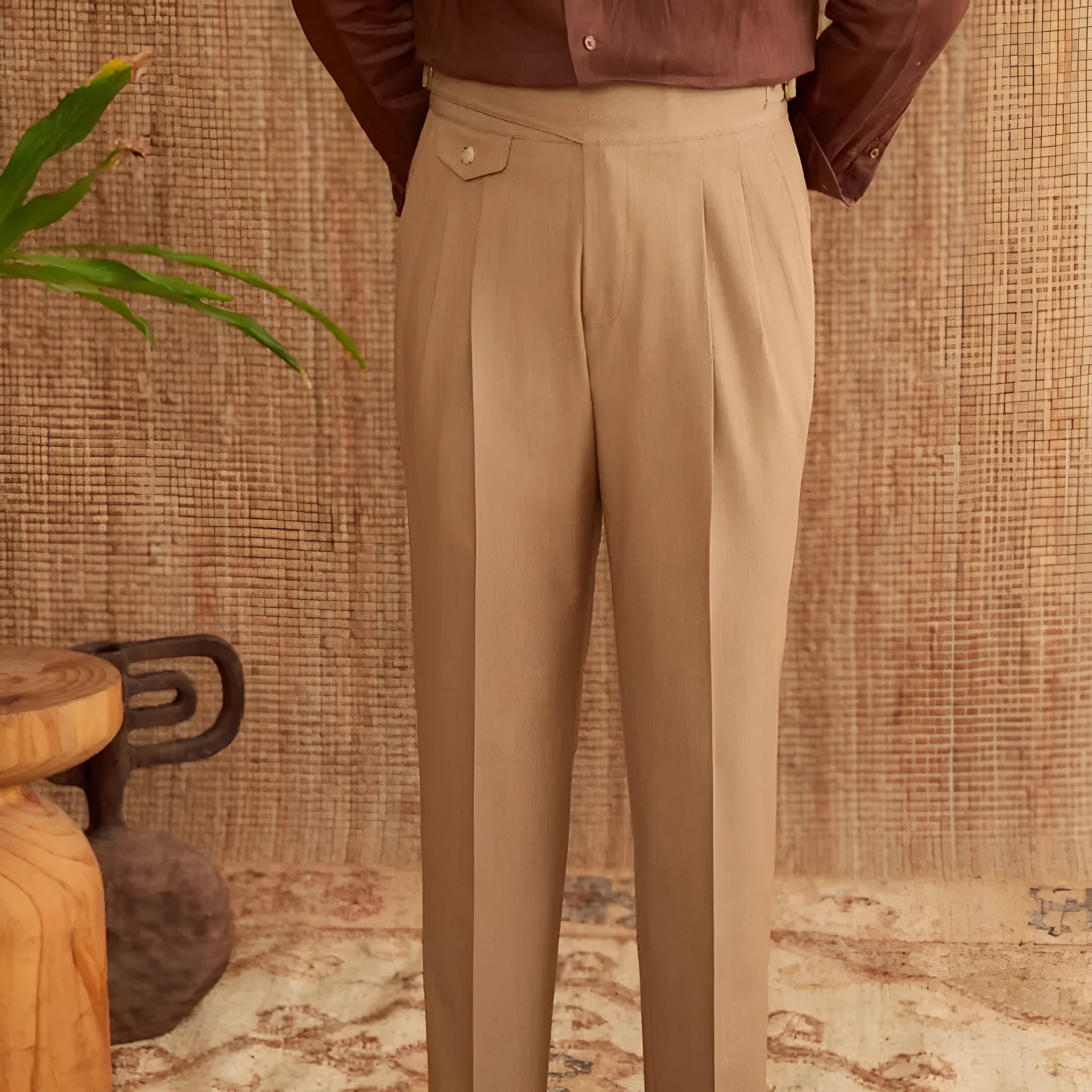 Men's slim fit straight leg business trousers in dark grey with wrinkle-resistant polyester fabric