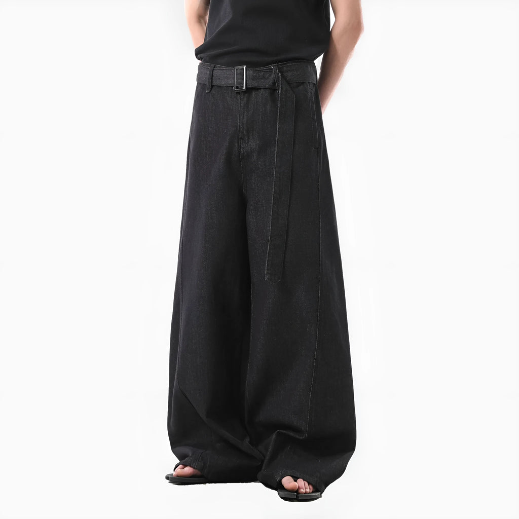 Black women's straight leg jeans with high waist and gold stitching detail