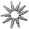 L-type double-headed socket wrench handle with ten drill bits laid out, made from 45# steel