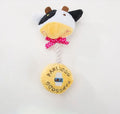 Plush animal dog toy with cotton rope and squeaker in frog, elephant, cow, and bear designs.