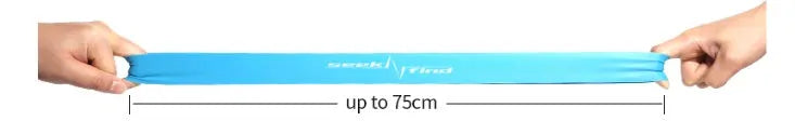 Resistance bands set with seamless integration, lightweight and portable for home gym workouts, available in blue block, pink, purple and blue