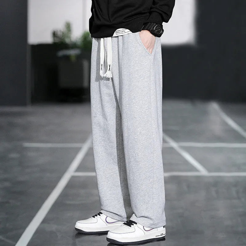 Men's high-waist casual trousers in bamboo fibre blend with multiple pockets