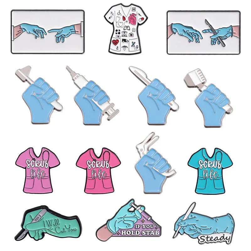 Alloy baking varnish brooch pin with cartoon character design on white background