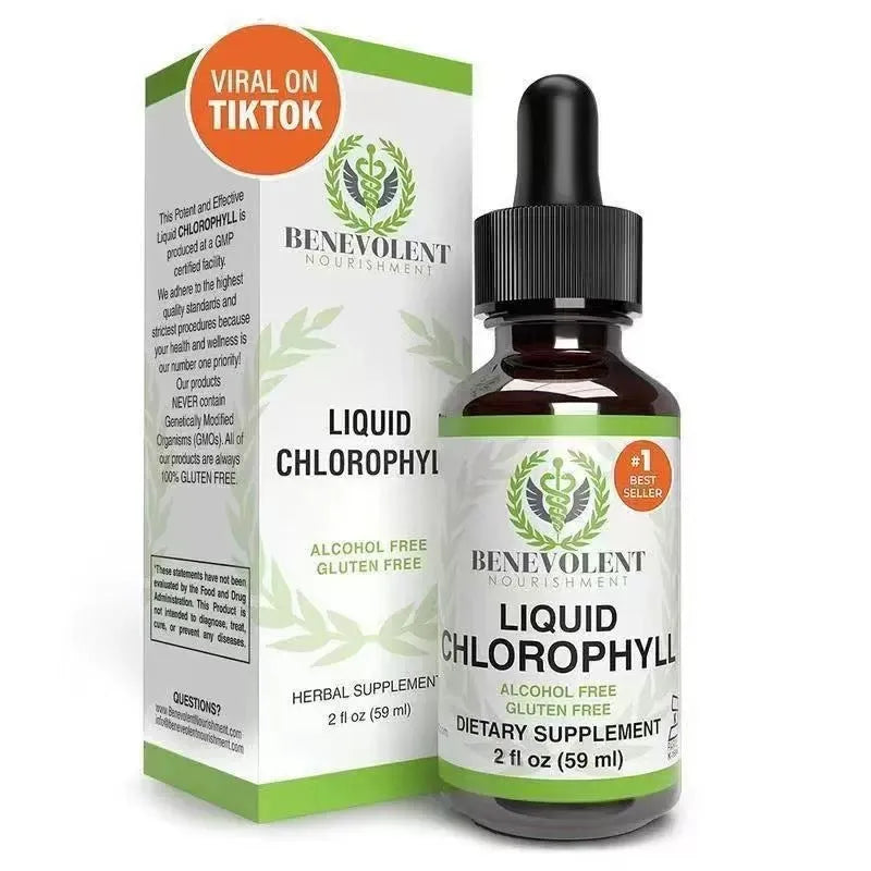 60ml bottle of natural body odour intestinal care liquid chlorophyll drops for adult supplementation