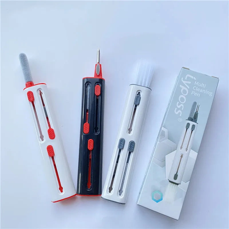 AirPods Pro cleaning kit with white and red 3-in-1 pen, showing brush, sponge, and metal nib heads.