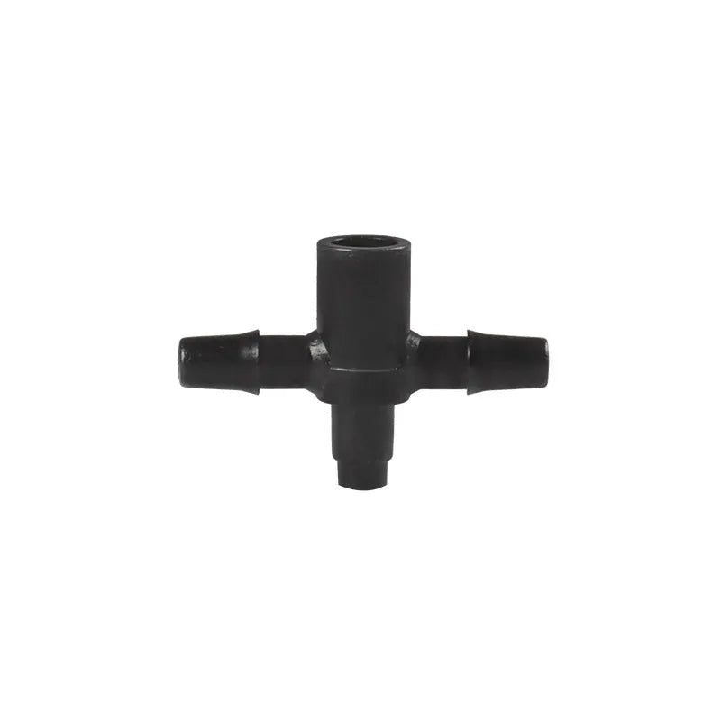 White PE plastic tee water distributor joint for garden irrigation systems