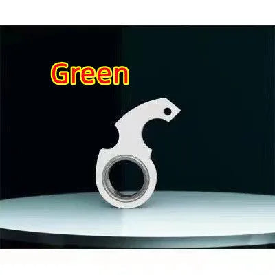 Metal texture rotating keychain in karambit style with key ring in black colour
