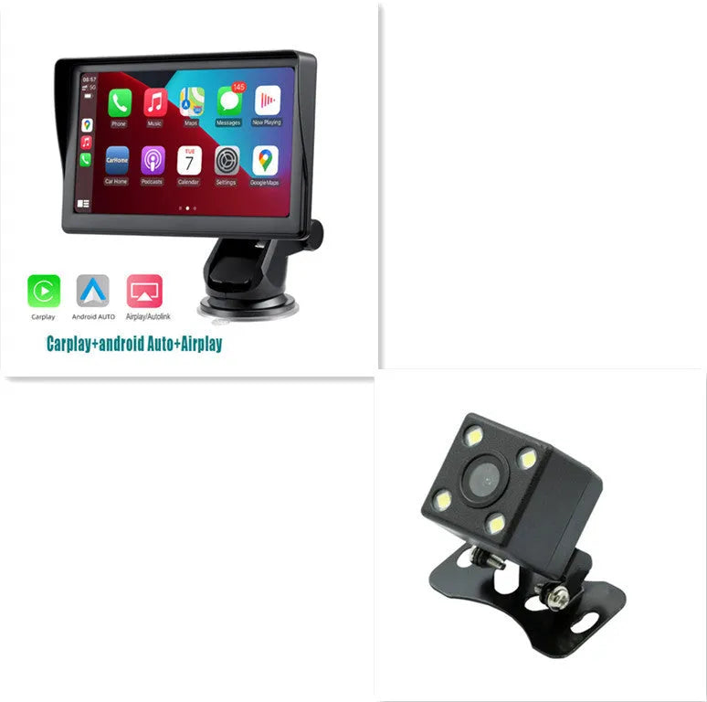 7 inch portable car smart display with wireless Carplay and retractable windshield mount