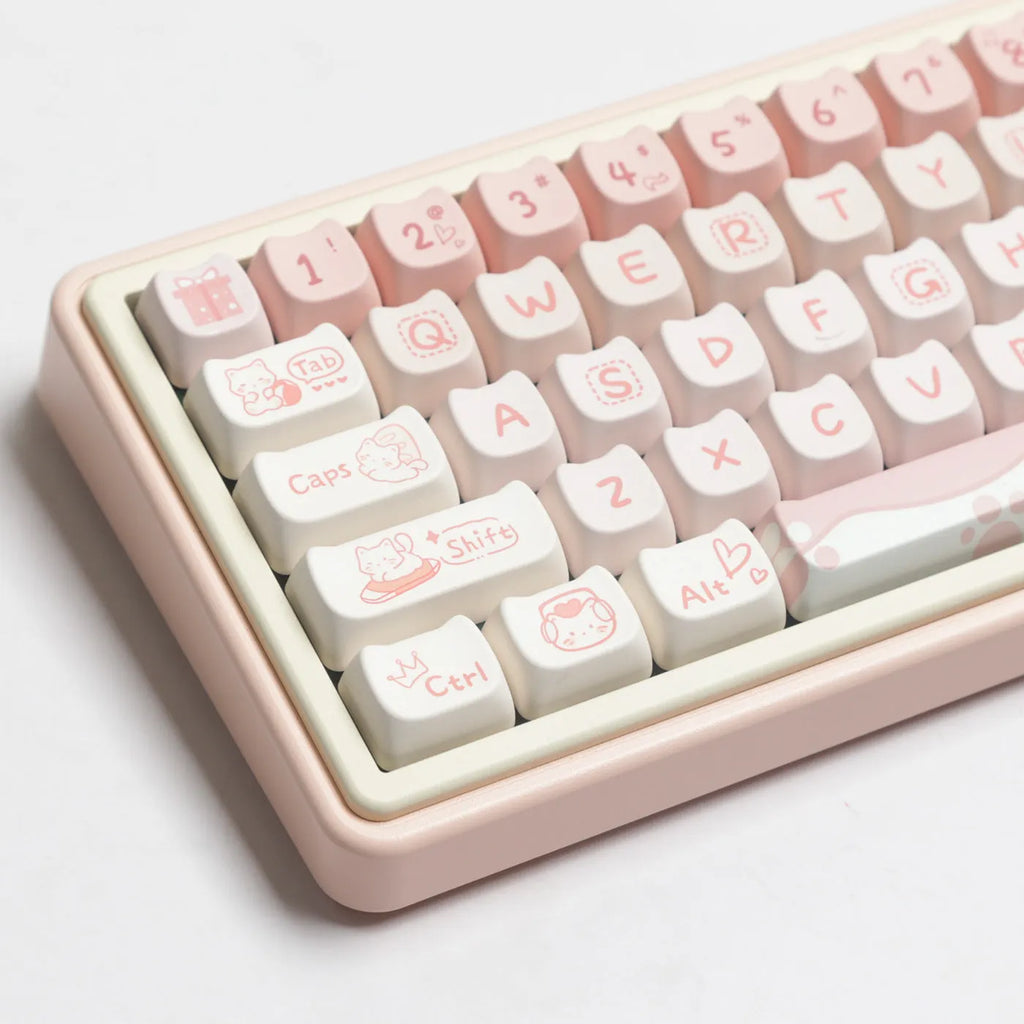 Full set of PBT keycaps for mechanical keyboards with double-shot legends and universal compatibility