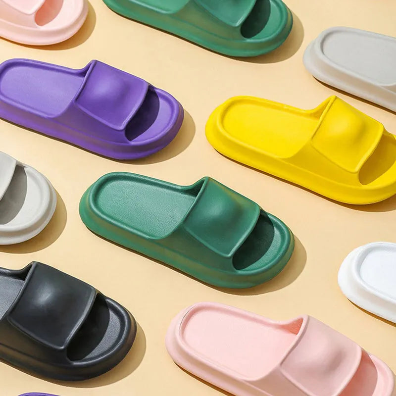 A pair of soft EVA flip-flop slippers with a thick, non-slip sole, shown in one of seven available colours.