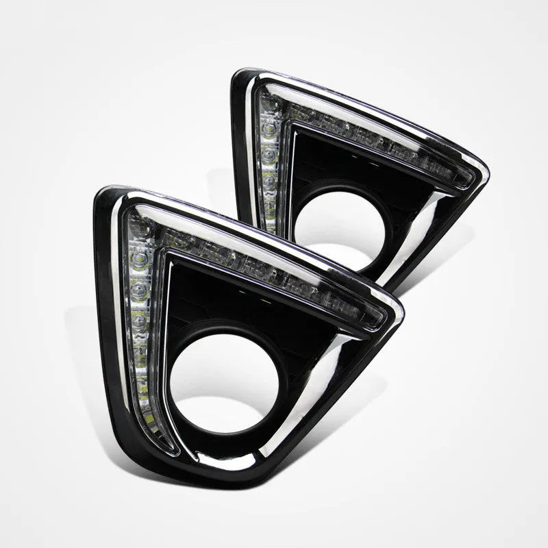 Pair of Mazda CX-5 LED daytime running light units with electroplated finish