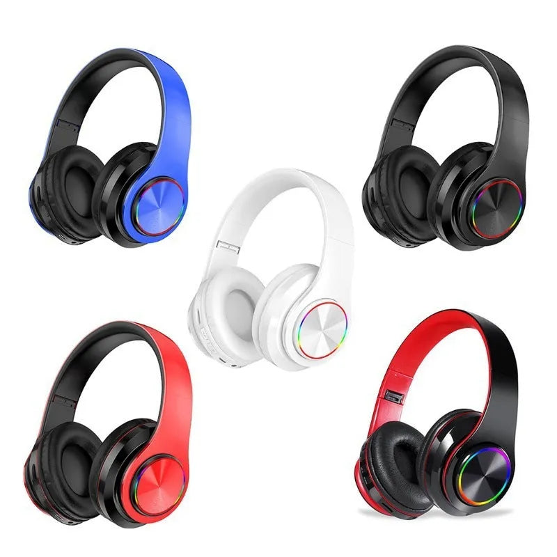 Black wireless Bluetooth gaming headset with head-mounted design showing e-sports features