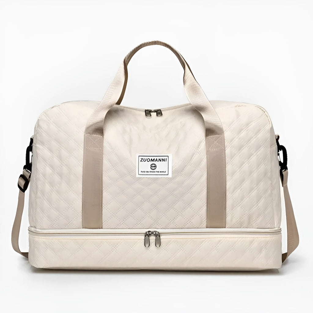 Oxford cloth leisure travel bag with sewing thread detailing in solid colour options