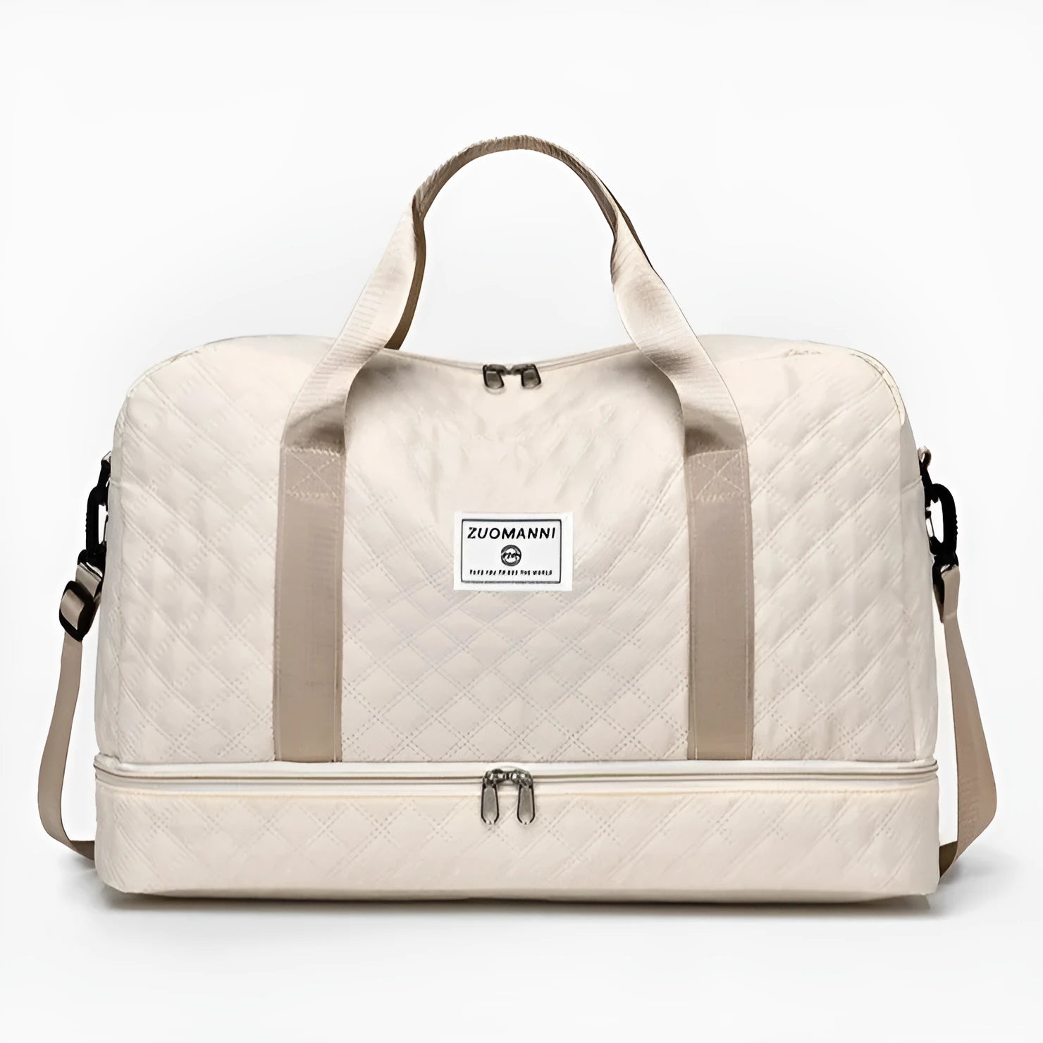 Oxford cloth leisure travel bag with sewing thread detailing in solid colour options