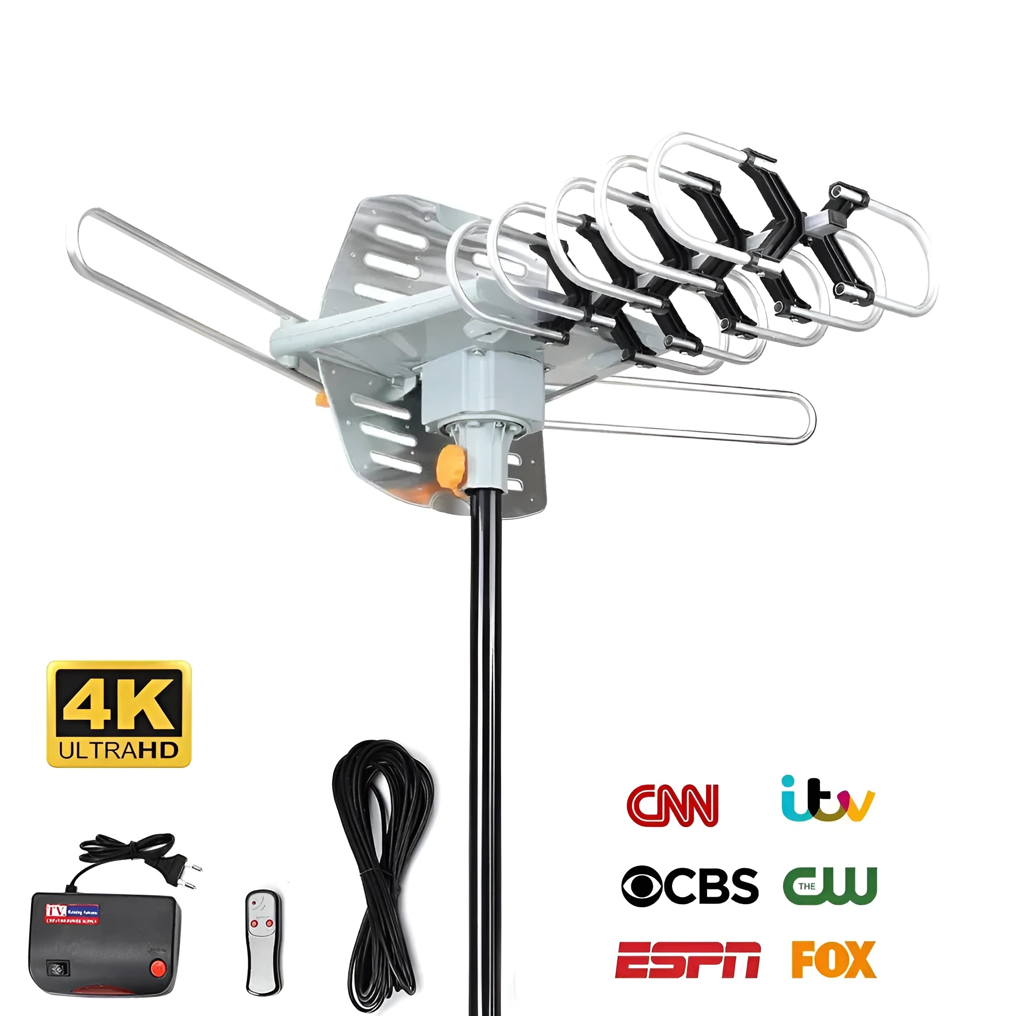 GR-1002 outdoor rotatable digital television antenna receiver with directional adjustment capability