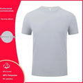 A straight-fit round neck short sleeve T-shirt on a hanger, available in multiple solid colours.