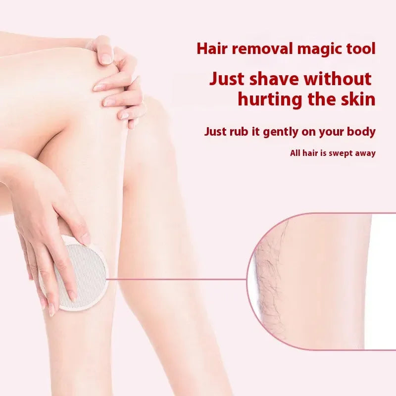 A white plastic 2-in-1 nano glass epilator and foot grinder device for manual hair removal.