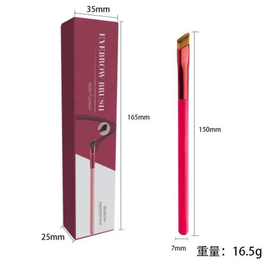 Angled eyebrow stamp brush with square design for precision brow filling and multi-function makeup application