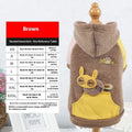 Brown cotton dog sweatshirt shown with green and pink colour options, sizes XS to 2XL