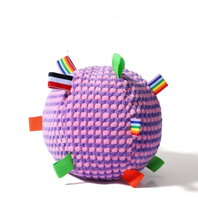 Blue pineapple lattice 17cm diameter ring dog toy with vocal feature on a white background.