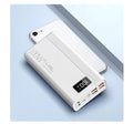 Large capacity power bank in black or white plastic casing with dimensions 150x76mm and multiple thickness options
