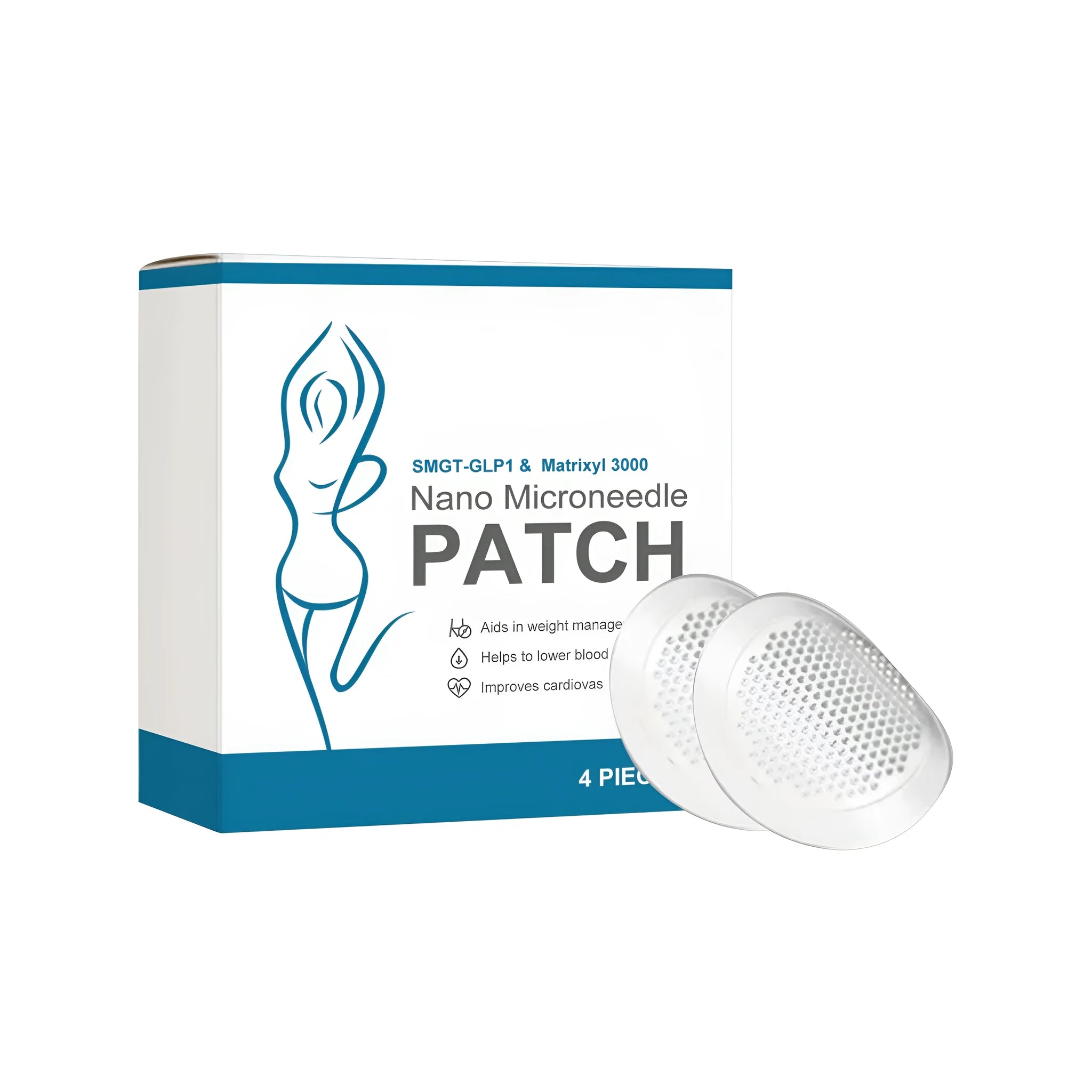 Four microneedle patches for body shaping with curcumin and peptide ingredients
