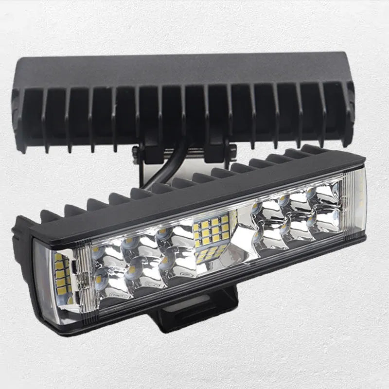 Black aluminium 7-inch 60W LED strip work light with straight-line shape