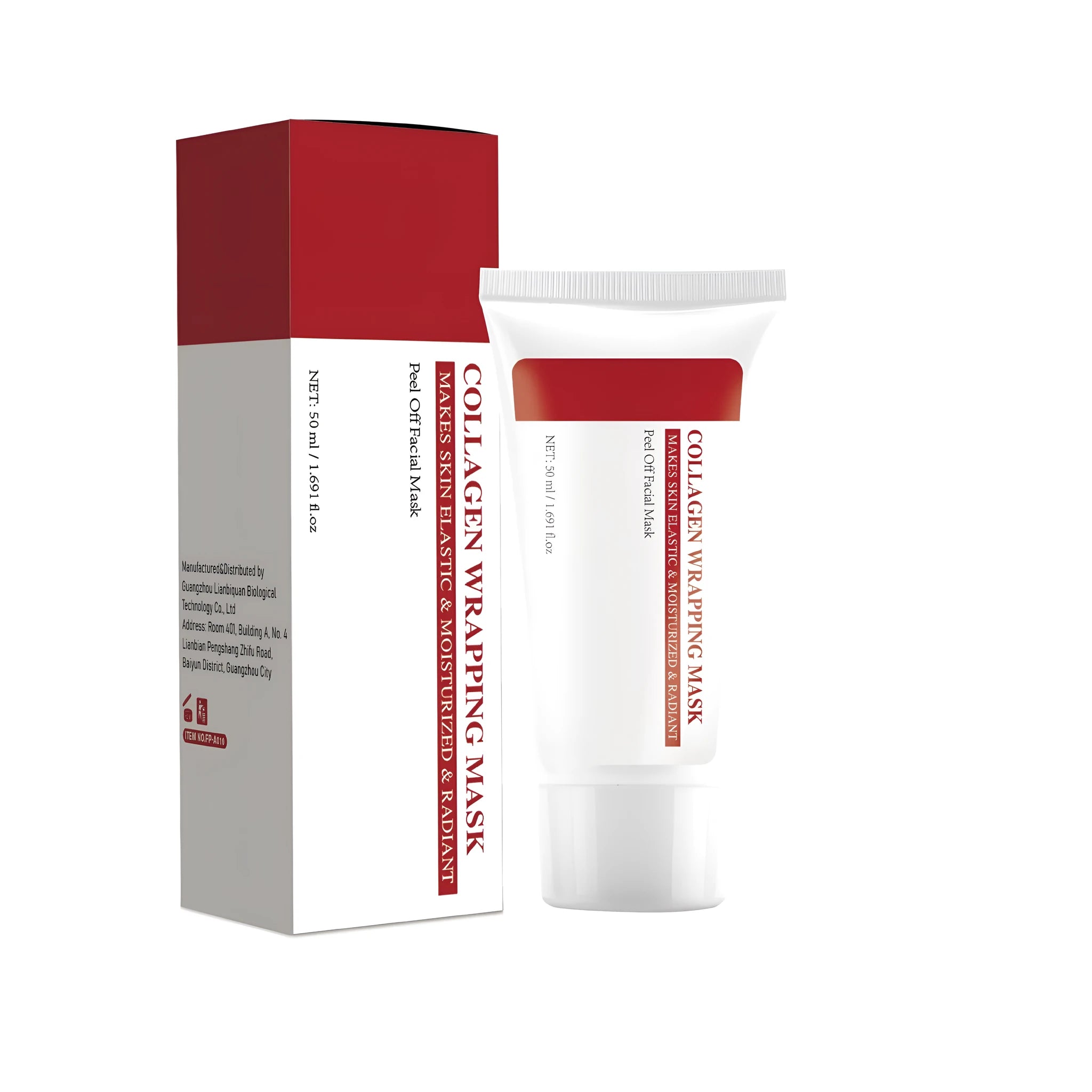Single hydrolyzed collagen facial mask for hydrating and firming skin, 50ml net content.