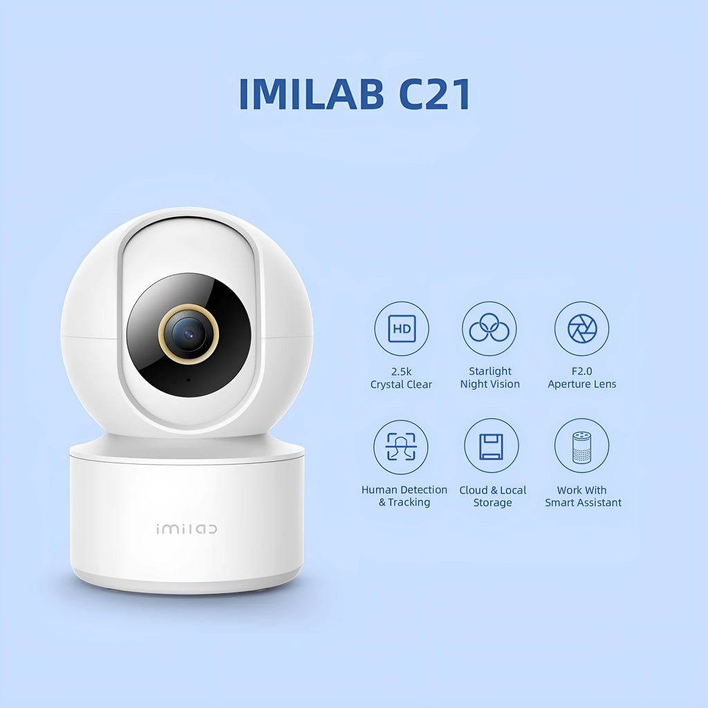 IMILAB C21 2.5K indoor WiFi security camera white with 360° panoramic view