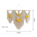 Nordic style hand-woven cotton tapestry wall hanging creamy white 120x95cm