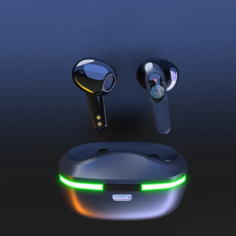 Black Pro60 wireless Bluetooth headphones with charging cabin for outdoor activities