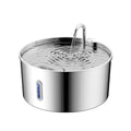 7L stainless steel pet bowl with wet-proof floating design, bar window, and plastic base for cats