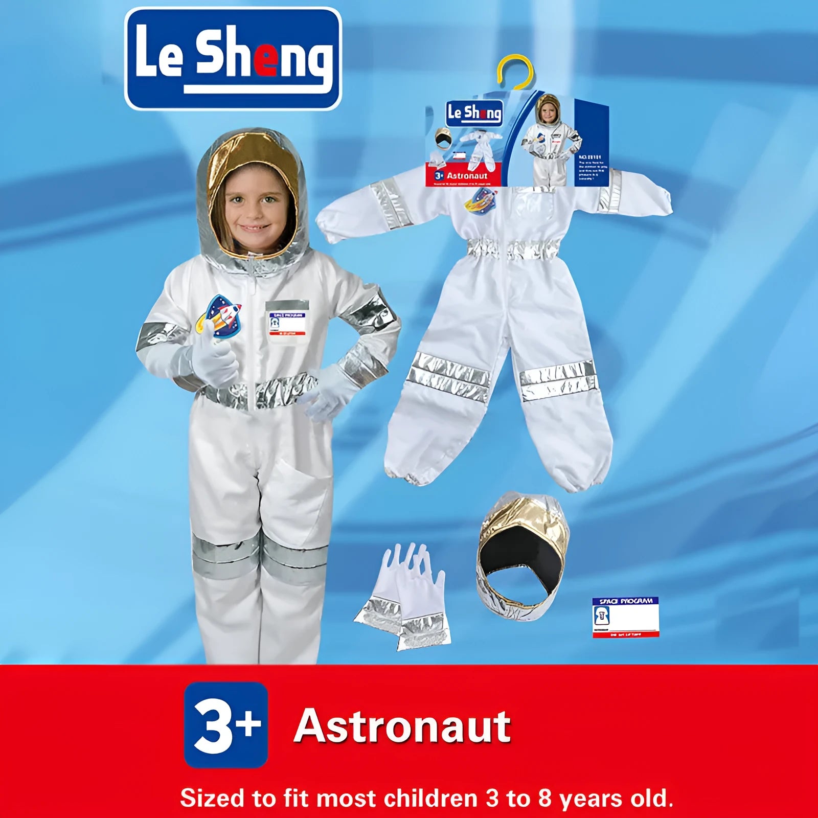 Children's Triangle space suit B four-piece set Halloween cosplay costume with unisex design, sizes XS to XL