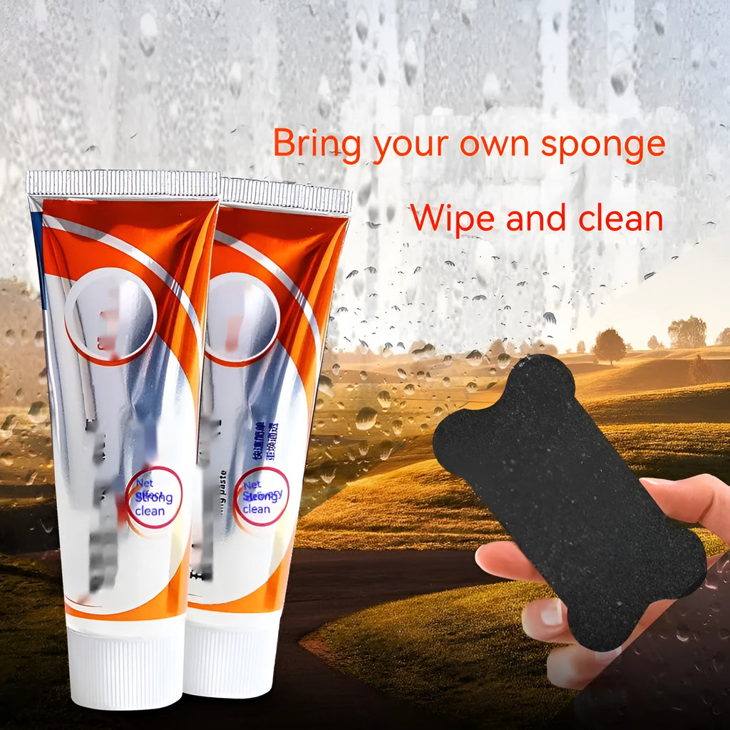 White 65ml car windshield scavenging agent cleaning paste for removing oil stains from glass.