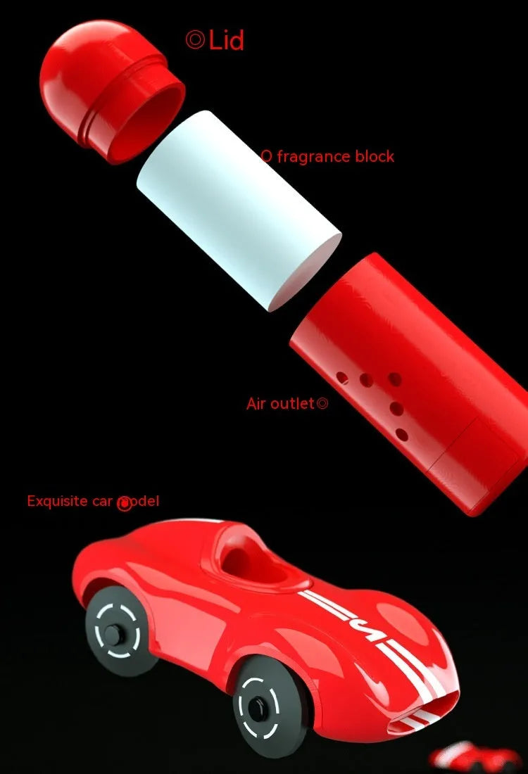Solar-powered round car aromatherapy decoration with LED lights in black, red, and white colour options