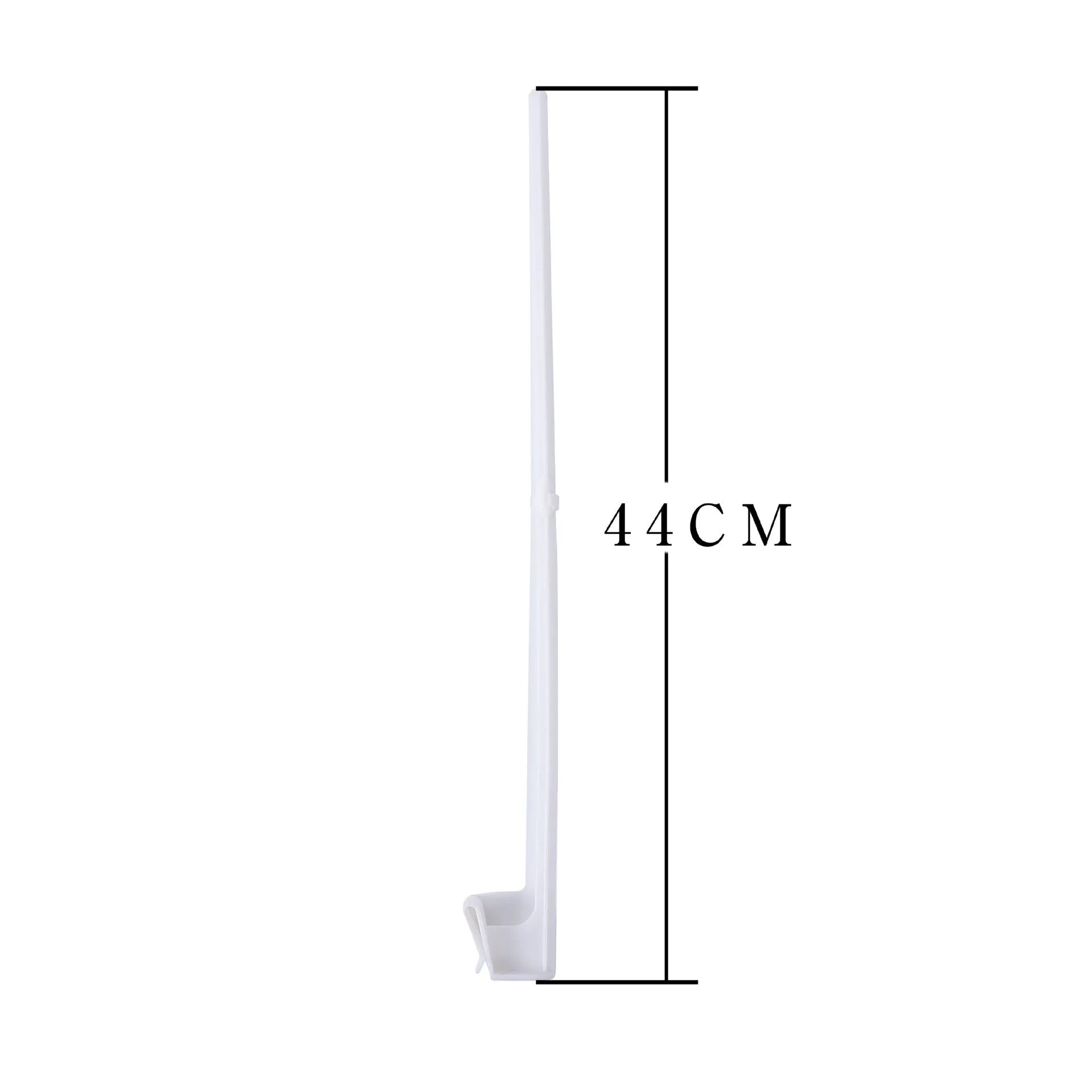 Ten white PP plastic car window flagpole holder clips laid out.