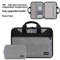 Black Encapsulate full-open laptop bag made from Oxford cloth for business travel, showing soft carry handle.