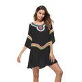 Women's crocheted ethnic style sun protection beach cover-up in acrylic fabric
