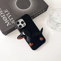 Creative three-dimensional leather sausage dog phone case for Apple iPhone in yellow anti-fall design