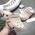 Trendy non-slip closed toe sandals for men in EVA with height increase, available in black, grey, green, purple, white