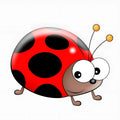 Ladybird cartoon car window sticker decal, 14.5 cm size, PVC material