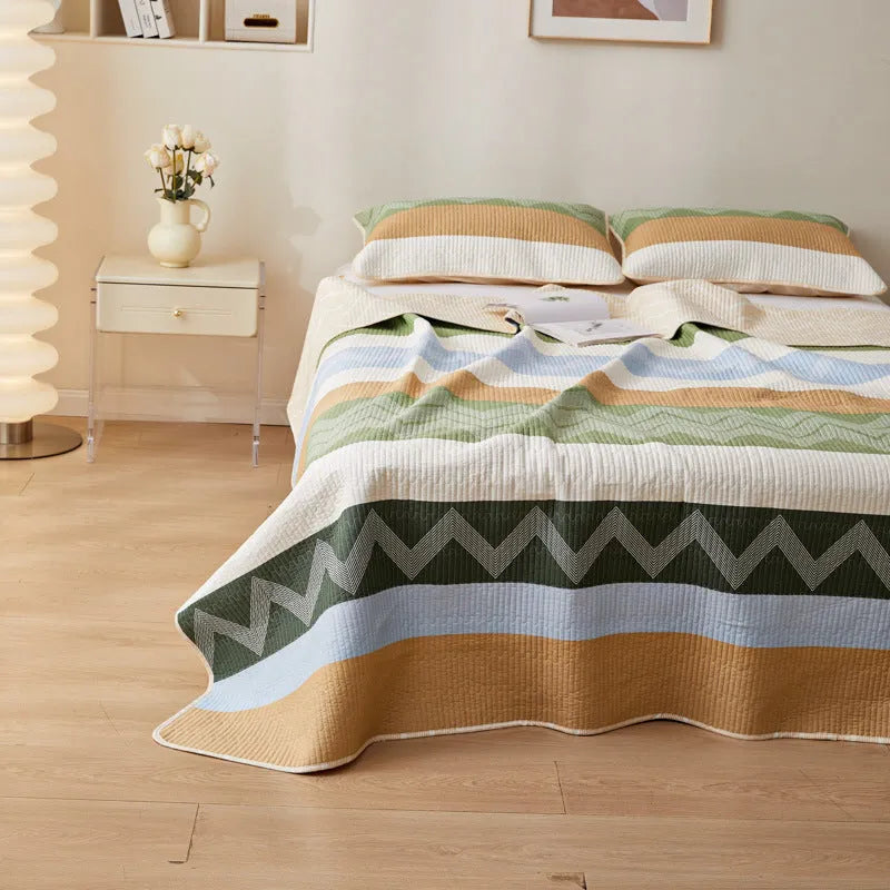 Pure cotton printed bed sheet three-piece set for 2.2 metre beds in modern simple style