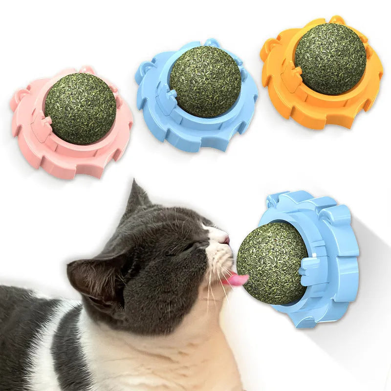 Blue lion-shaped molar cat chew toy with mint flavour on a plain background.