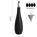 Ceramic kitchen oil pot with funnel and brush in black, coffee or white colour