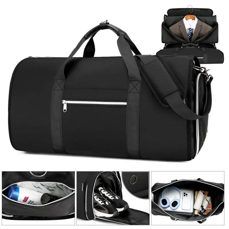 Waterproof Oxford cloth sports bag with dry wet separation compartments in grey colour option