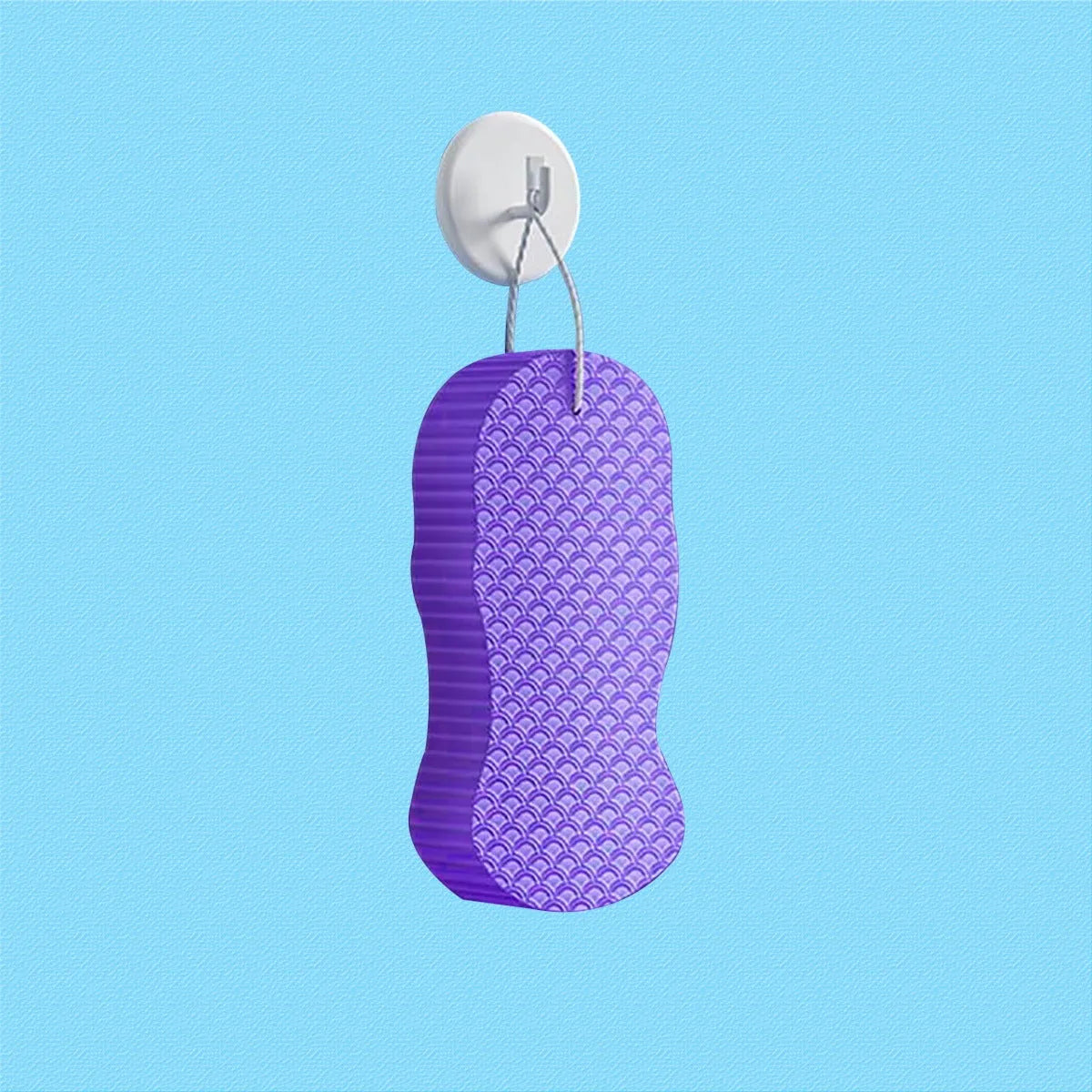 3D fish scale pattern bath sponge in white, grey, pink or light blue