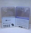 Wireless Bluetooth single-ear headset with digital display, ear-mounted design in black or white