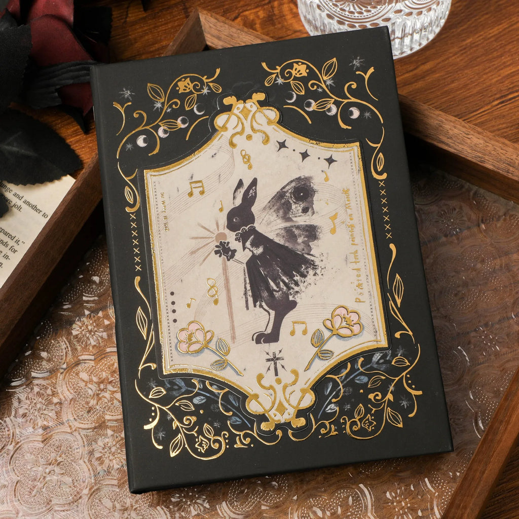 THALO Retro Art A5 notebook with choice of gothic style covers, showing 11.6cm by 16.5cm size.