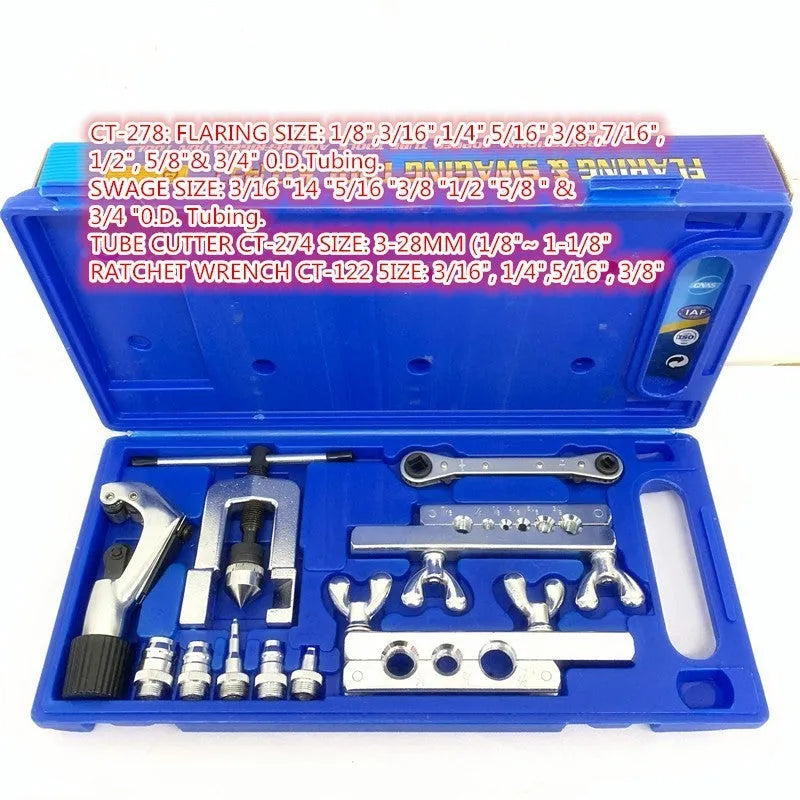 CT-278 trumpet pipe expander tool kit with cup type opening tools for tube end expansion applications