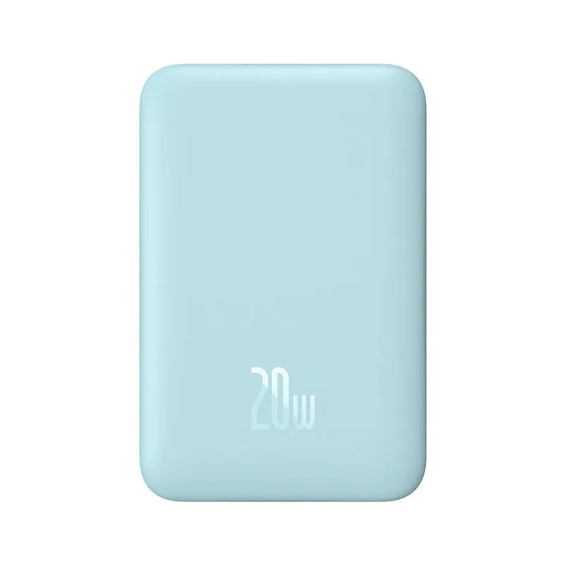 Magnetic wireless fast charging power bank with silicone non-slip case in multiple colour options